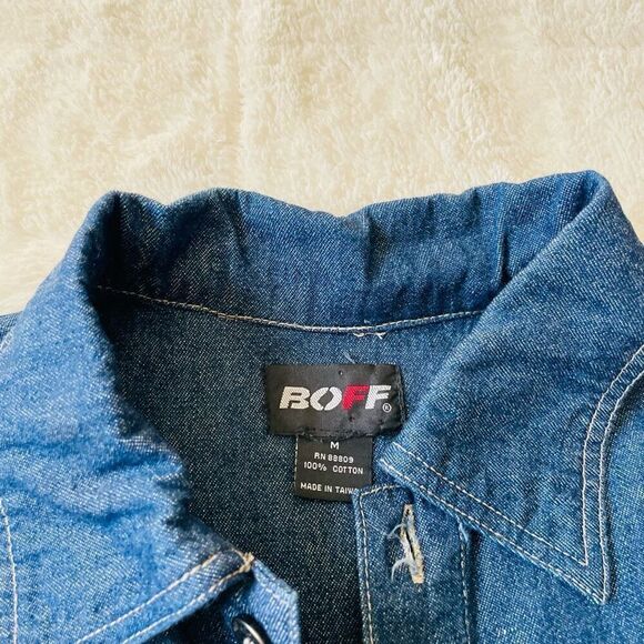 Vintage Y2K Boff Denim Button Up Skater Men’s Shirt - Picture 4 of 5